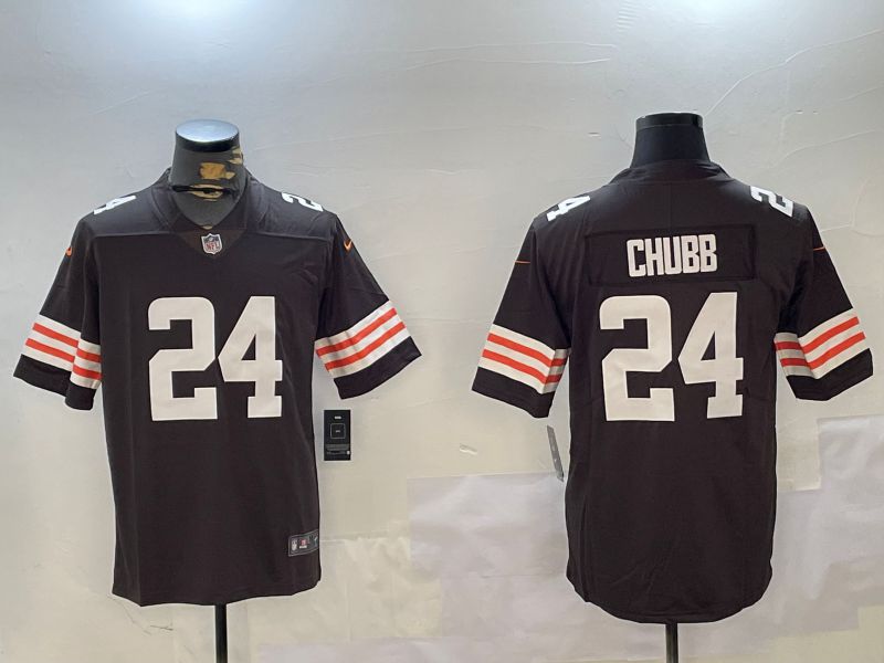 Men Cleveland Browns #24 Chubb brown Second generation 2024 Nike Limited NFL Jersey style 1->cleveland browns->NFL Jersey